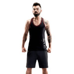 Men Black Solid Innerwear Jog Vest