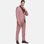 Men Pink Solid Set Of 4 Piece Slim Fit Suits