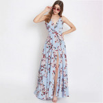 Blue Floral Printed Maxi Dress