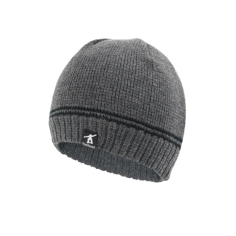 Grey and Black Slouchy Beanie