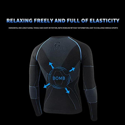 SEARIPE Thermal Underwear,Ski Base Layer - Long Sleeve Compression Tops & Long Johns Bottom Sets Quick Drying